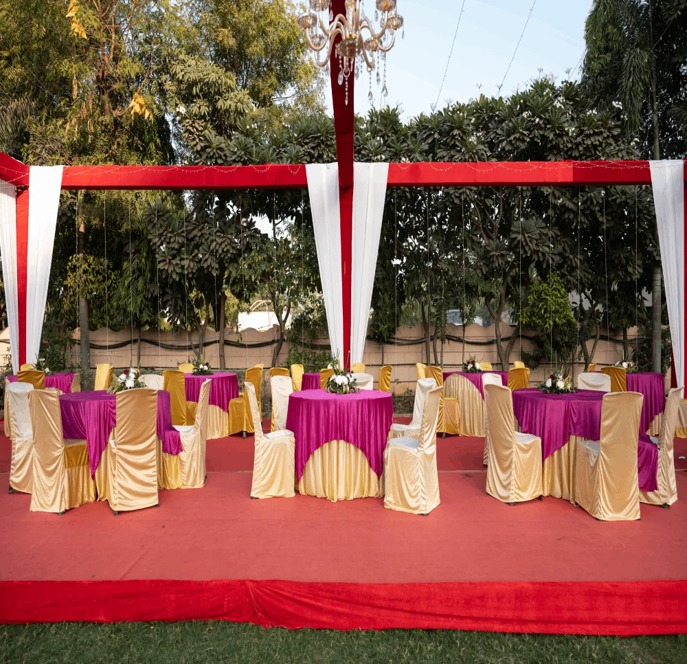 Outdoor event seating from the existing Keshav website